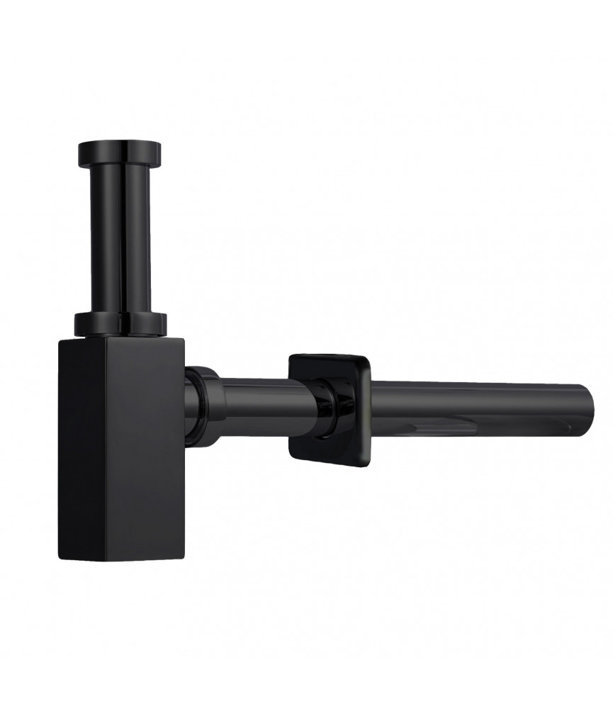 SIPHON LAVABO LAITON CARRE NOIR  3020